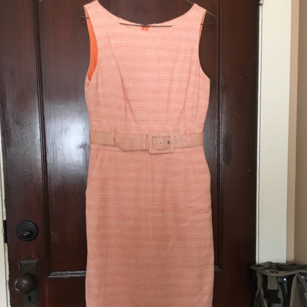Banana Republic orange and white dress